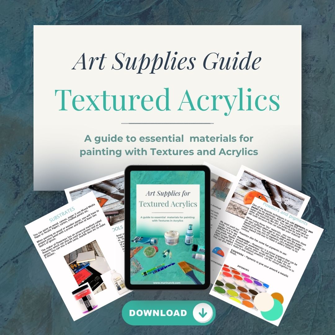 Art supply guide for textured acrylics with texture medium